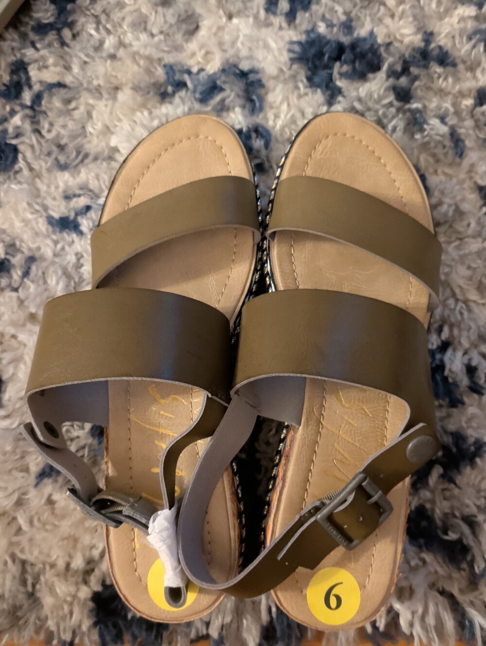 Women’s Olive Green Double-Strap Sandals New